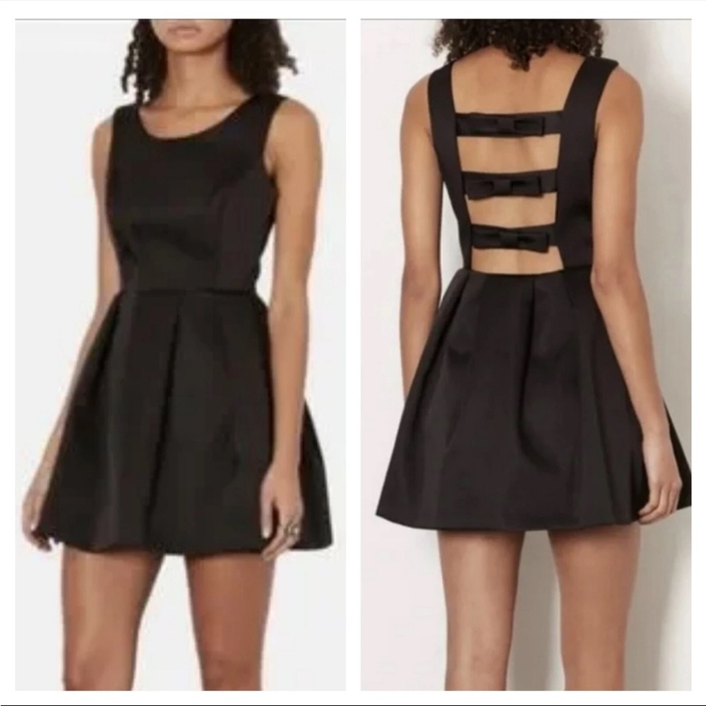Topshop Black Backless Dress with Bow Detail
